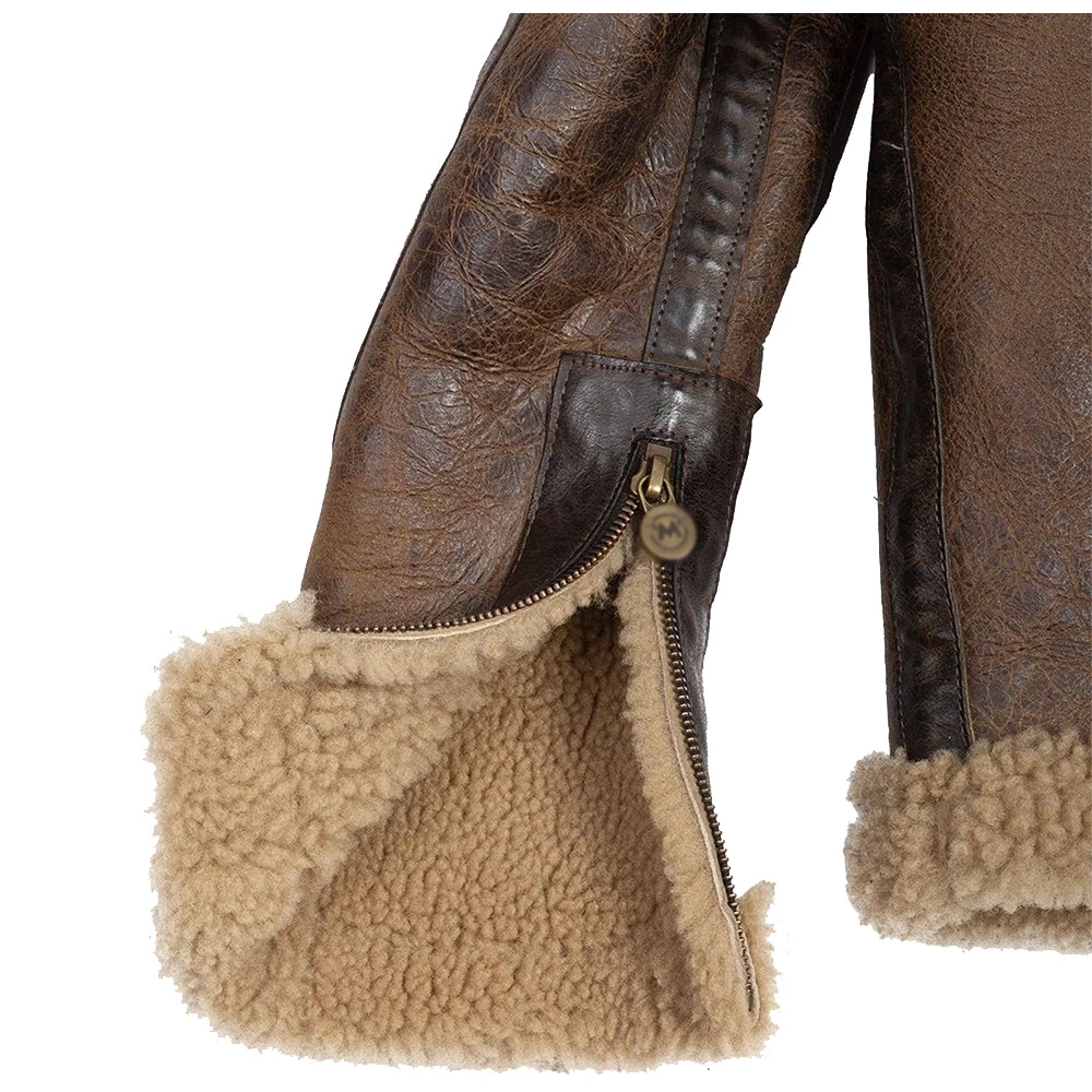 Veste Aviateur Hiver Homme Arnold : Cuir Shearling, L'Icône Revient, Chaud et Stylé!